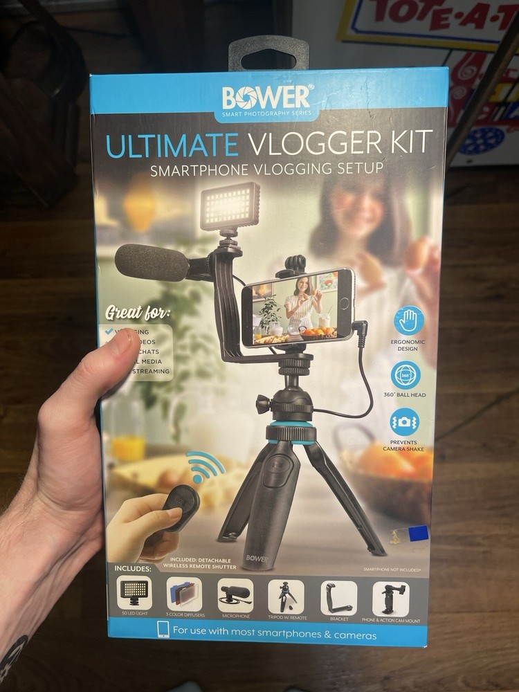 Bower Ultimate Vlogger Kit Smartphone Vlogging Setup - New Open Box