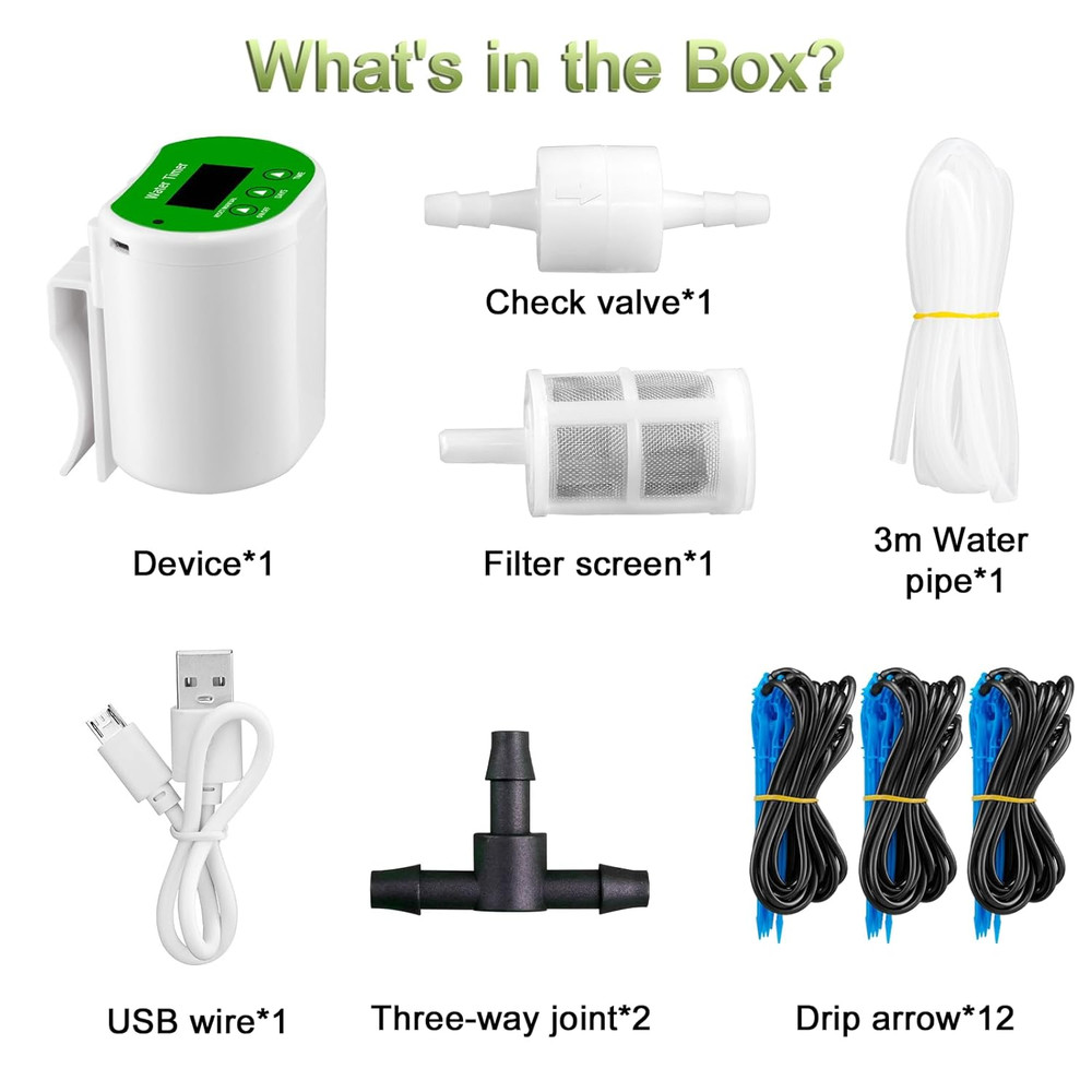 Automatic Plant Waterer Self Watering System - Drip Irrigation Kit with Programm