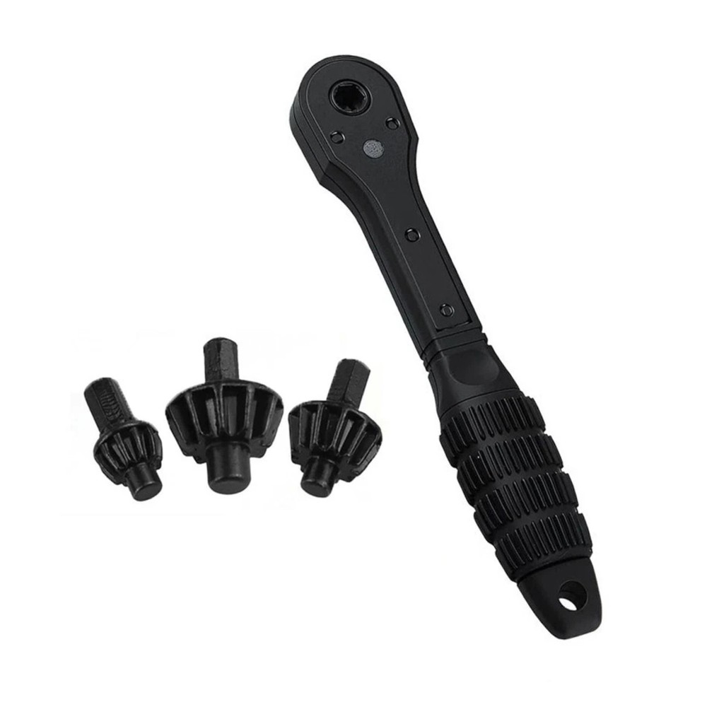 Ratchet Action Drill Chuck Key 2-in-1 Universal Wrench Set with Three Socket
