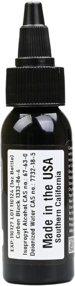 -Friendly 1oz Black Tattoo Ink - Ideal for Outlining & Shading Techniques