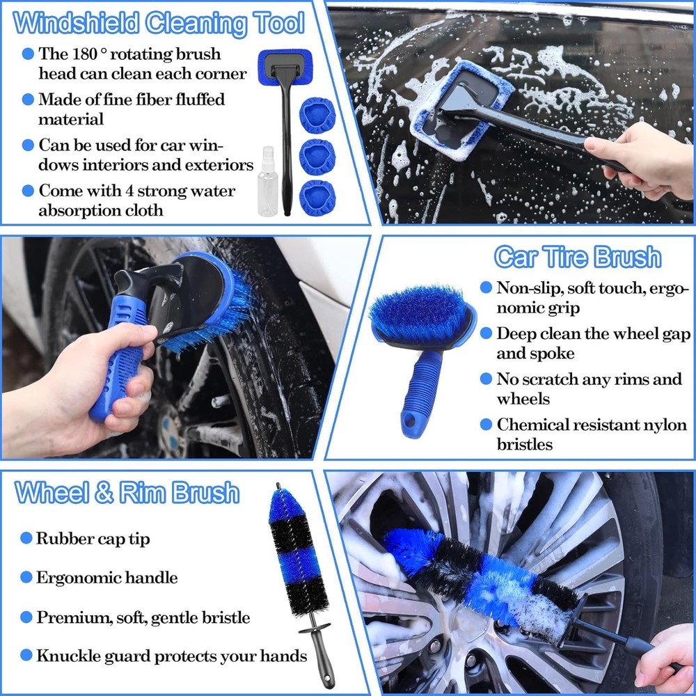 Complete 26-Piece Car Detailing & Cleaning Kit