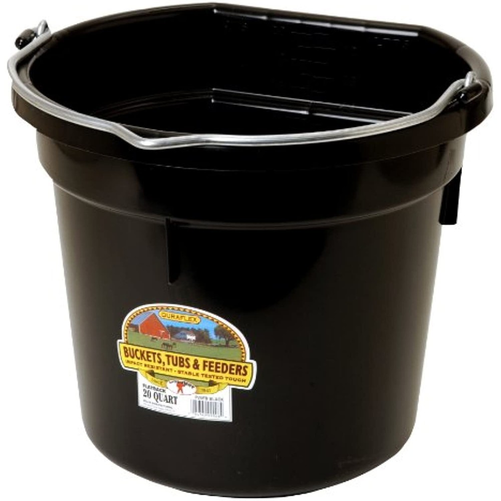 Little Giant 20 Quart Black Flat Plastic Bucket P20FBBLACK