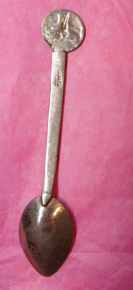 Vintage silver-plated spoon with Mexican design