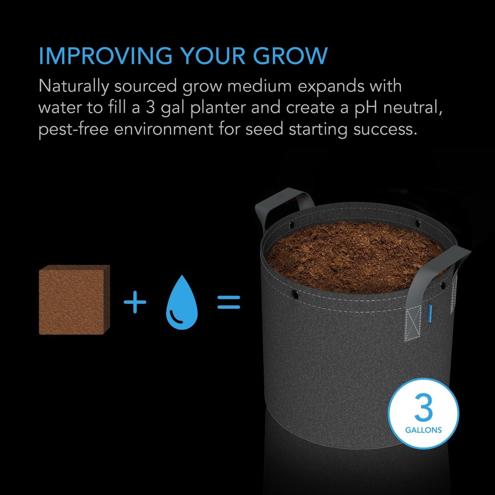 Premium Buffered Coco Coir Brick Hydroponics Plant Growing and Propagation, 2 lb