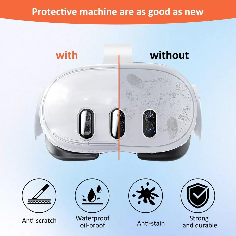 Juylay 3-in-1 Lens Protector for Meta Quest 3, Plastic Hard Protective Shell ...