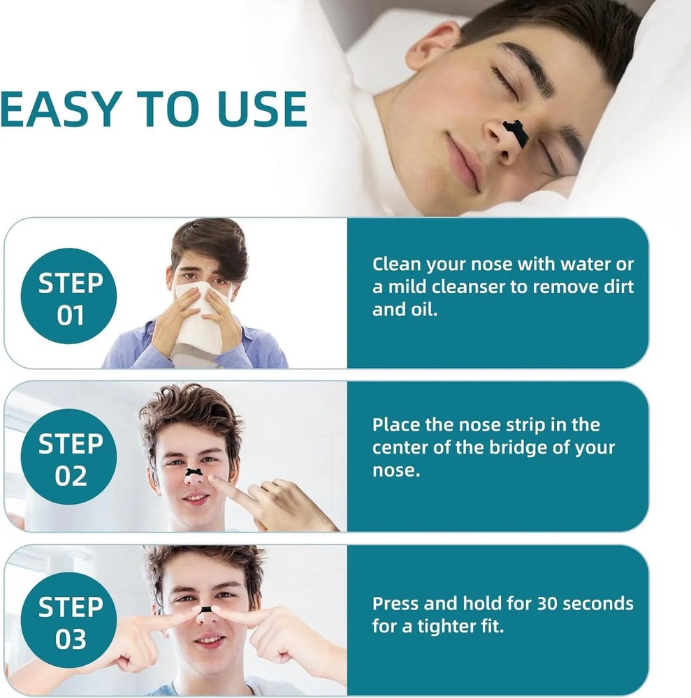 60/30/10PCS Black Nose Strips Extra Strength Nasal Strips Better Sleeping
