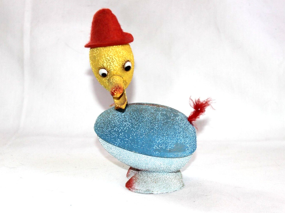 Easter Decoration Candy Container German Duck Duckling Vintage Nodder