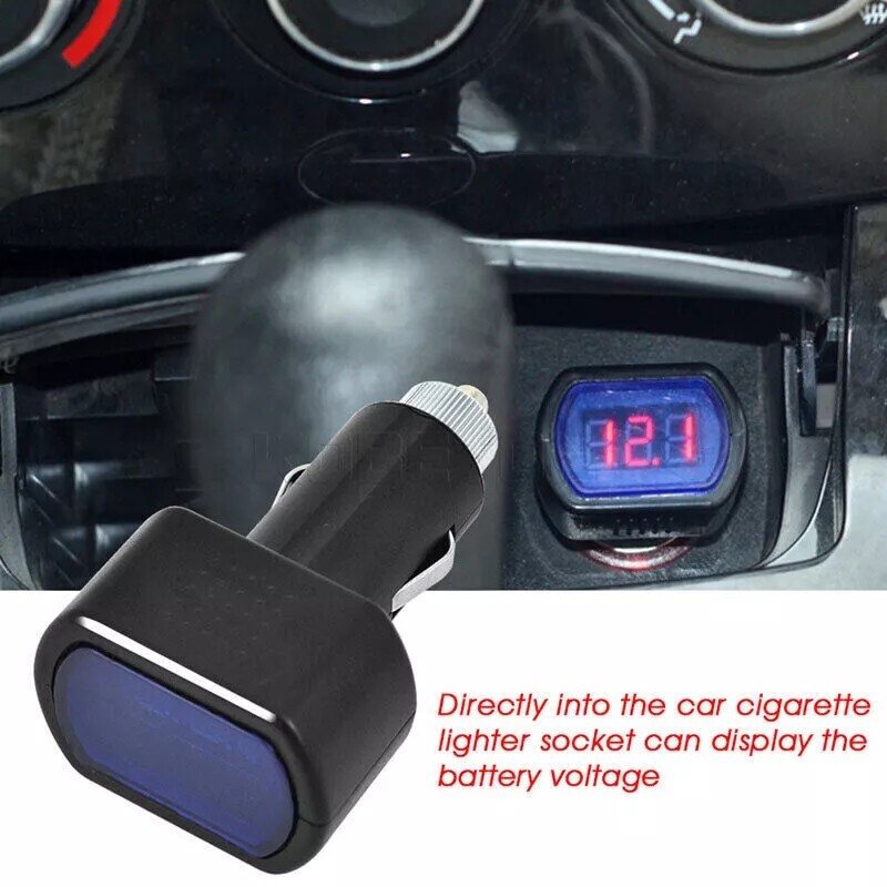 2pcs Car Cigarette Socket LED Volt Battery Voltage Meter Tester Detector 12V/24V