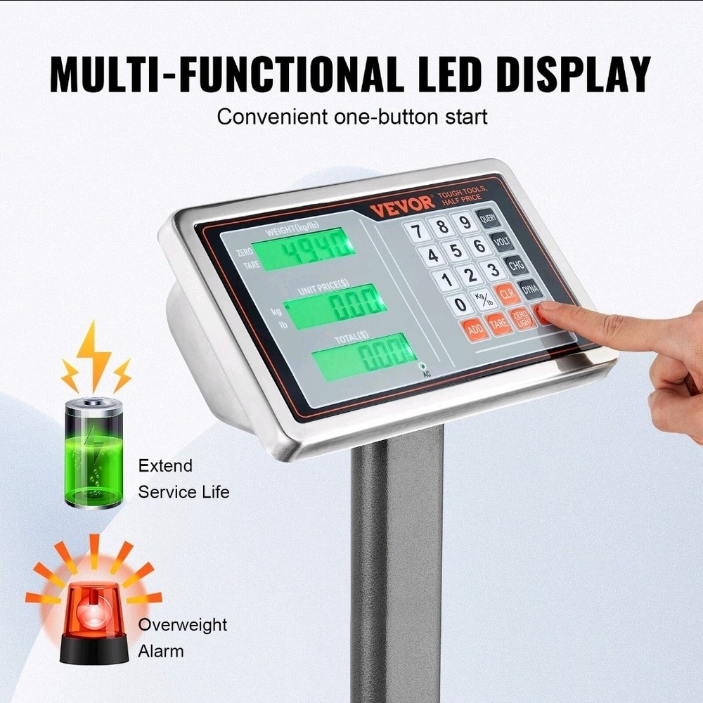 VEVOR 660 lbs/0.1 Computing Digital Floor Platform Scale Shipping Postal Scale