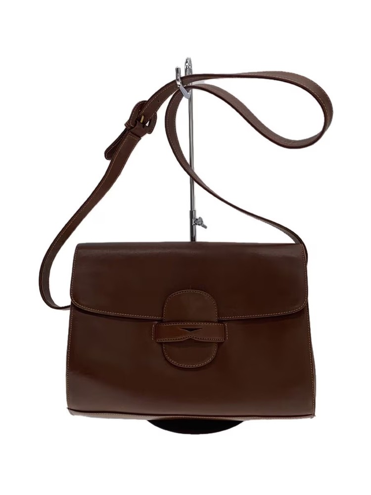 GUCCI Shoulder Bag Leather BRW Solid