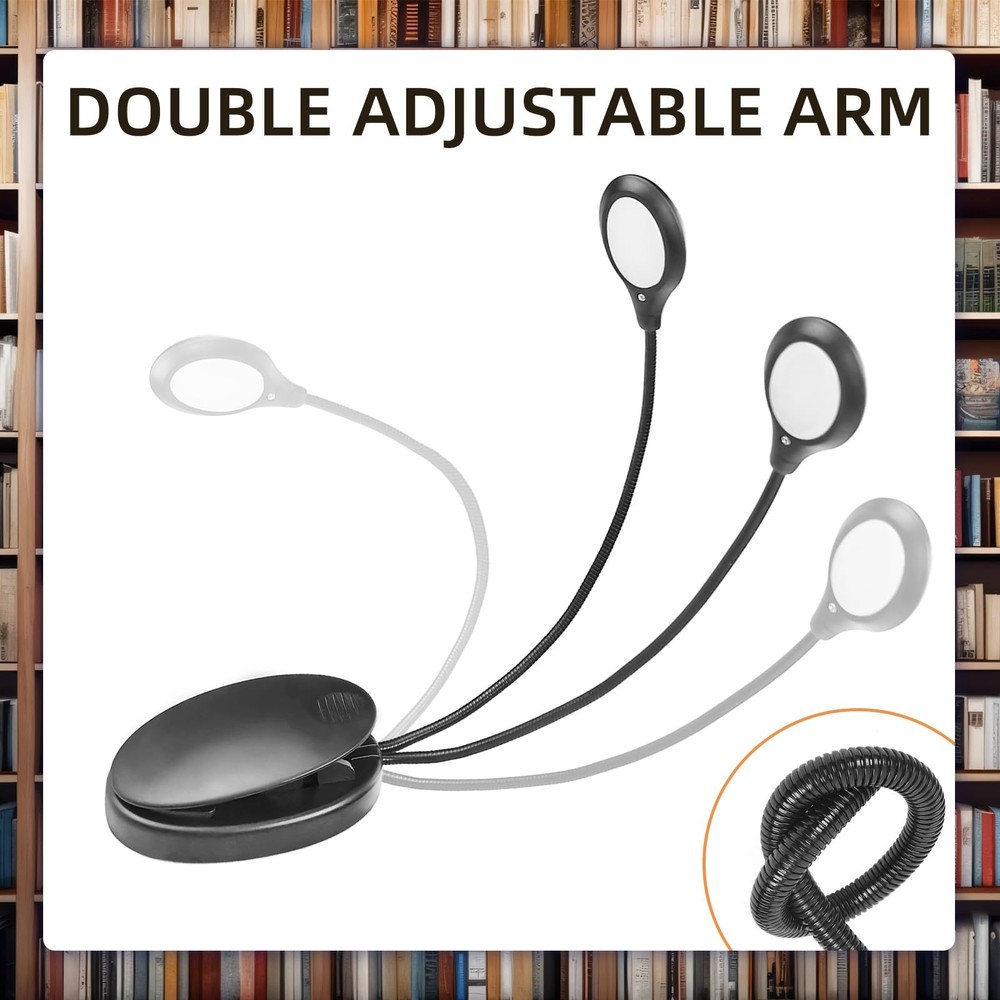 8 LED Music Stand Light, Rechargeable Clip on Reading Light with Adjustable D...
