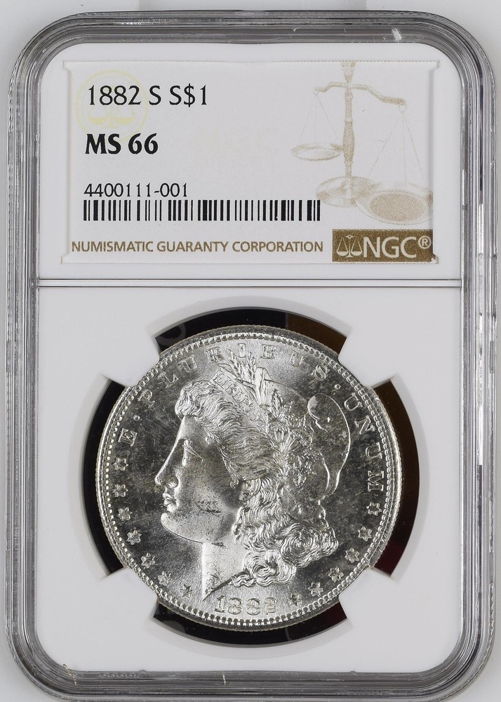 1882 S Morgan Silver Dollar NGC MS-66