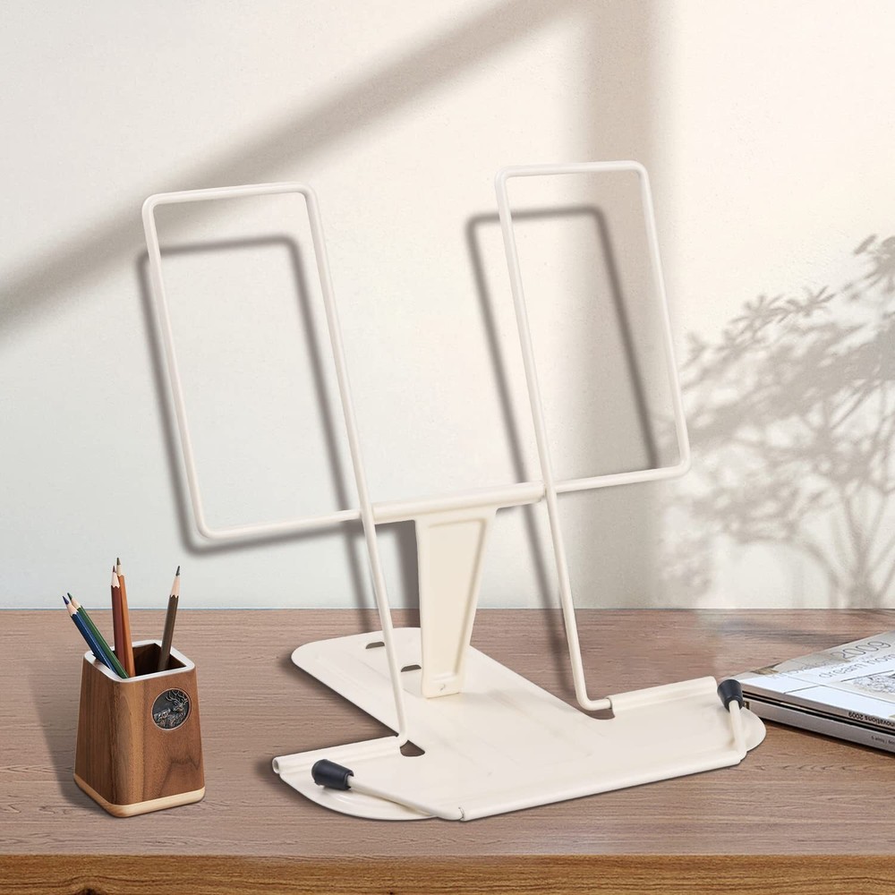 Adjustable Book Stand Holder Milky White Reading Rest Document Holder Desktop