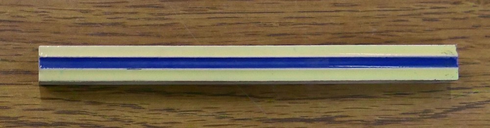 Vintage Tile Liner Yellow with Deep Blue Stripe