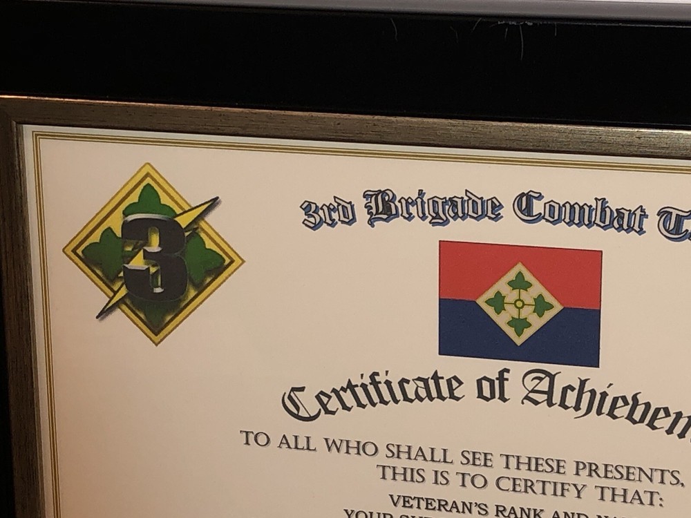 3RD B.C.T. / 4TH INFANTRY DIVISION (COMMEMORATIVE CERTIFICATE)