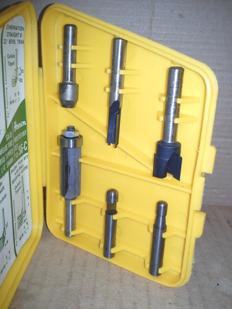 Hanson S6-C Router Bit Set 3pc-Hanson 3PC-Unbranded, VGC