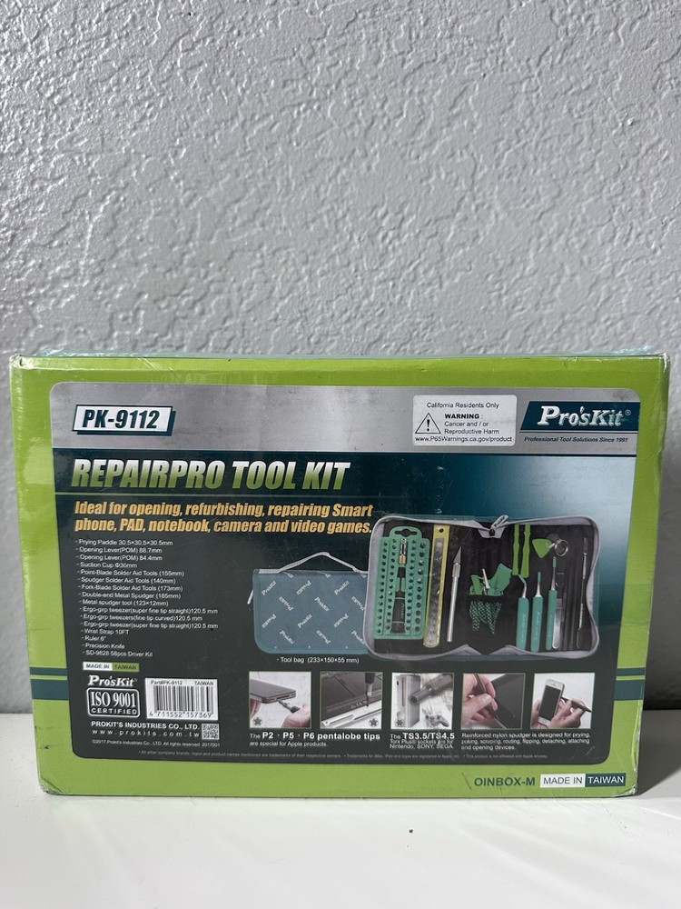 Eclipse PK-9112 Pro'sKit Professional Tech Tool Kit NEW