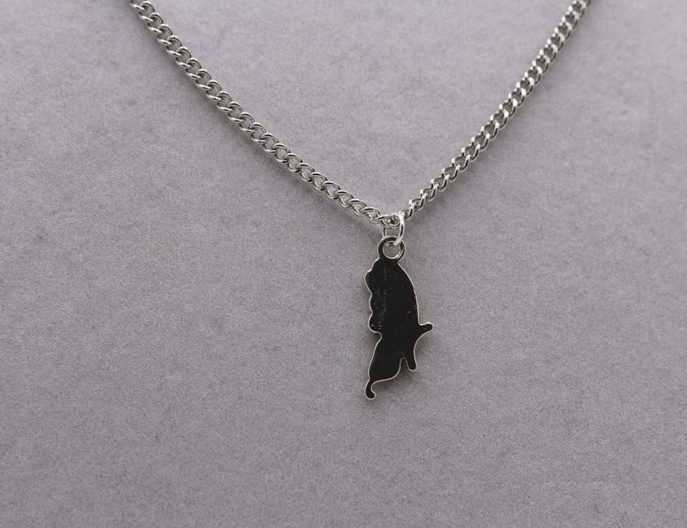 Handcrafted 21" silver chain solid butterfly charm necklace