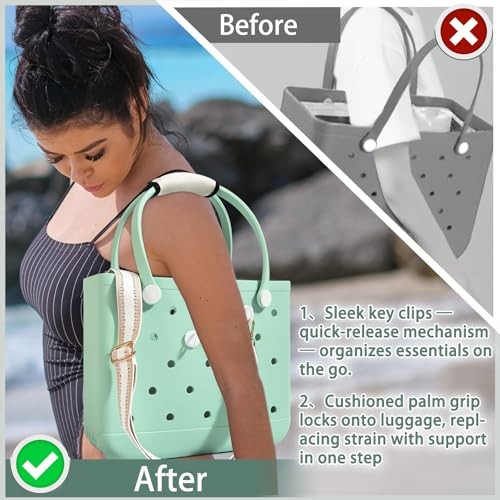 Adjustable Strap for Bogg Bag, Shoulder Straps Bag Accessories White Stripes