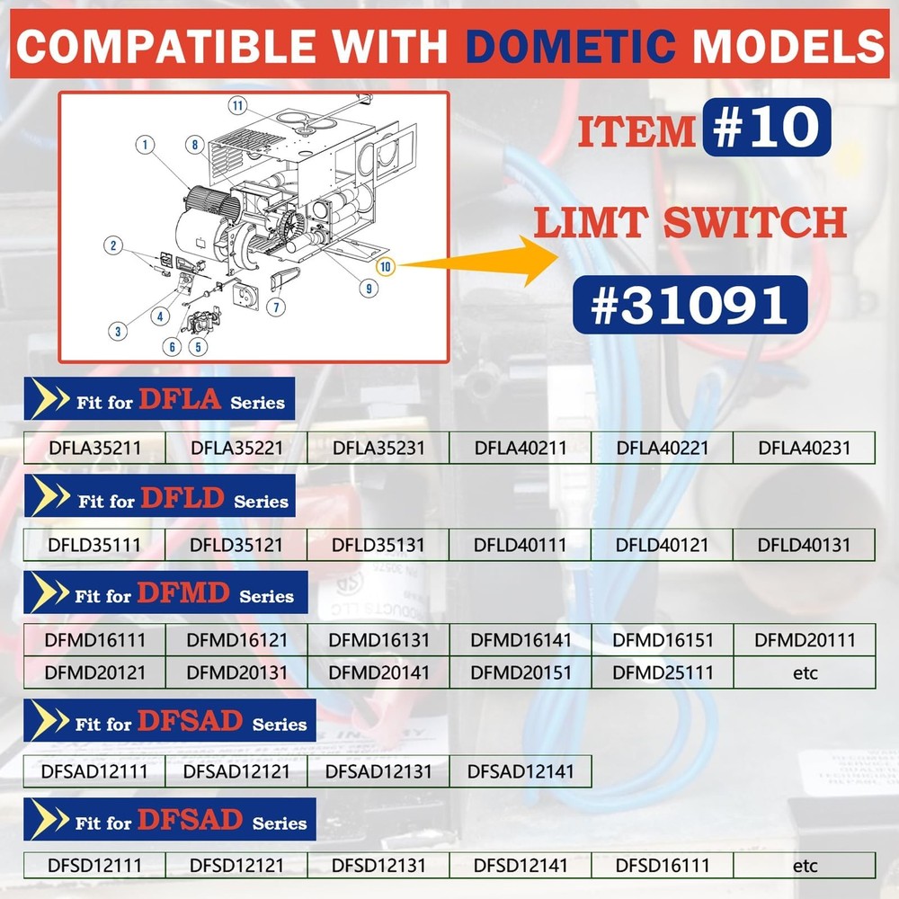 31091 Limit Switch 190℉ Replacement 2-Pack, Fit for At-wood/Hy-dro Flame/Do