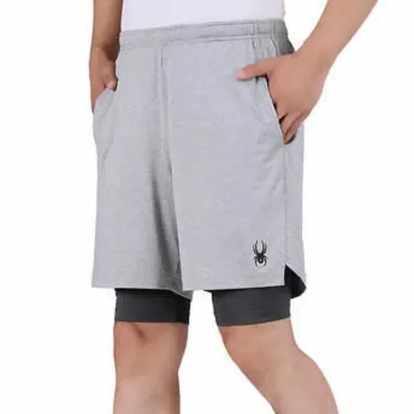 Spyder Active Men's Performance Proweb Stretch Shorts IN BLACK , GRAY
