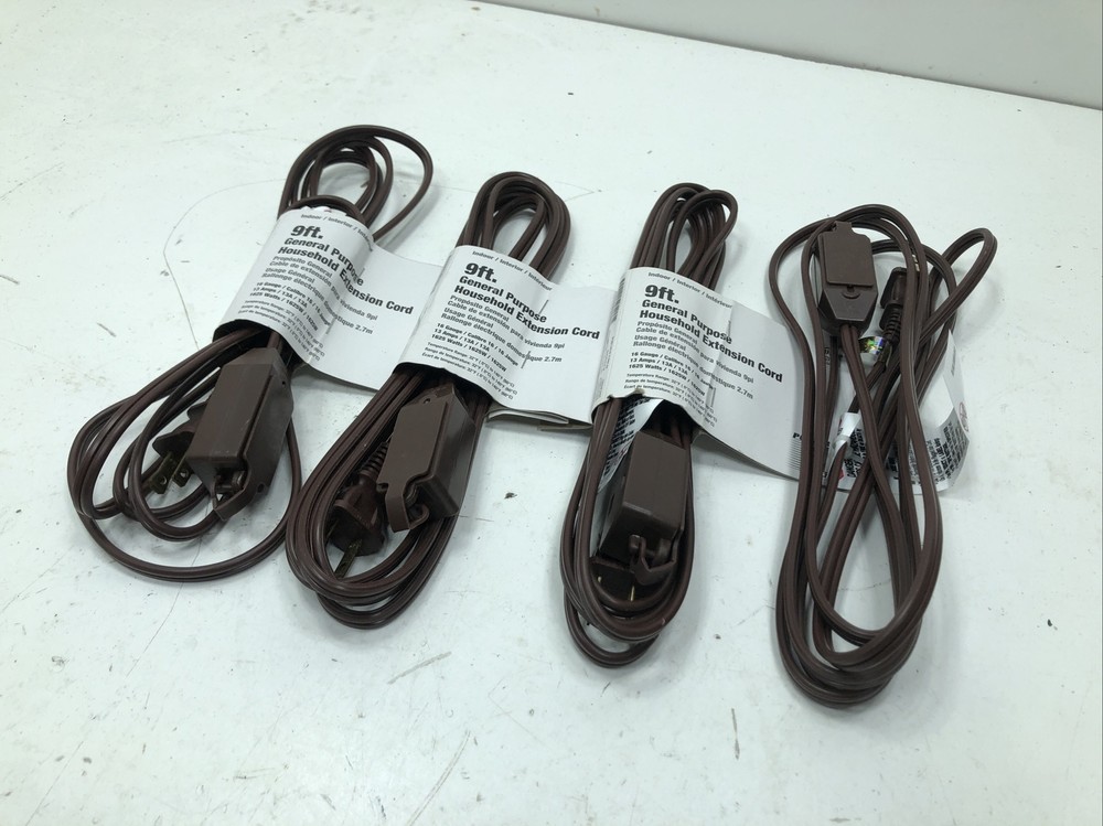 (Qty.4) Power First 9ft 1FD68 Extension Cord
