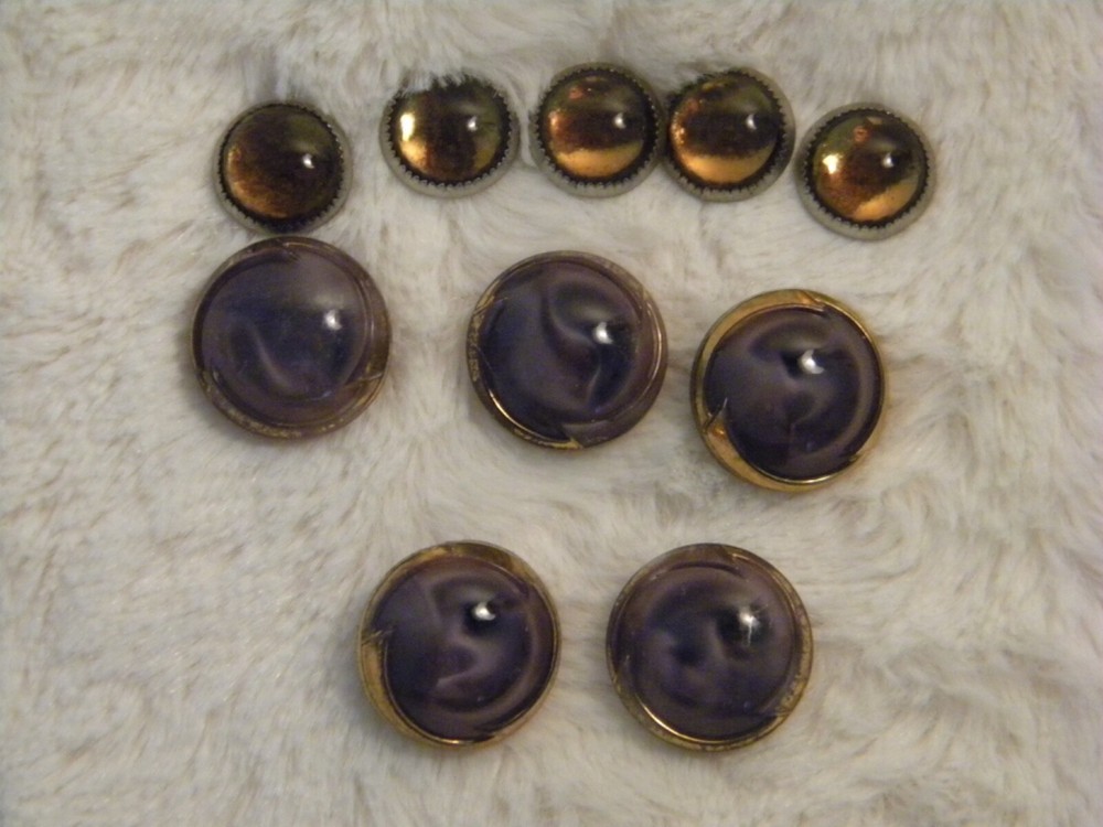 vintage 10 (2 sets) celluloid Glow Bubble buttons