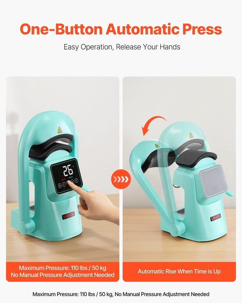 HOT/ Auto Hat Heat Press Machine,with 2pcs Interchangeable Platens,Automatic Op