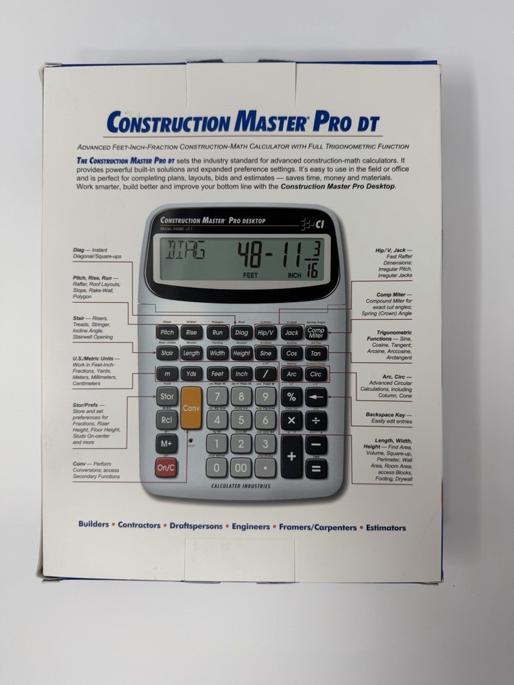 Construction Master Pro Desktop with Full Trigonometric Function