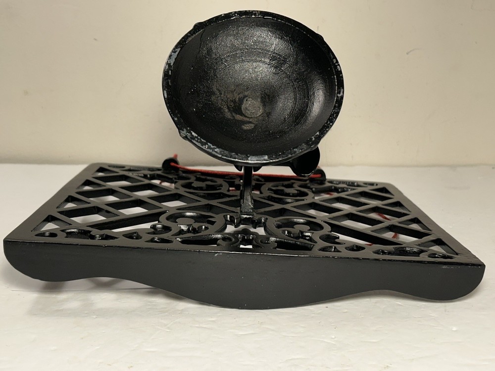 Black Cast Iron Adjustable Recipe Book Holder Weights 12”