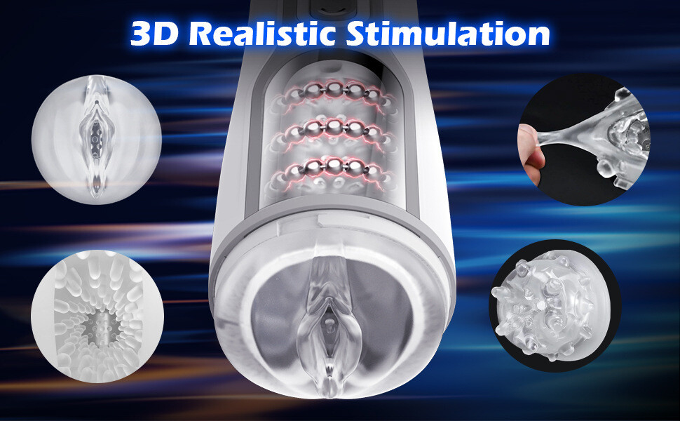 Automatic Male Masturbaters Thrusting Rotating Vibrating Strokers Cup Lubricants