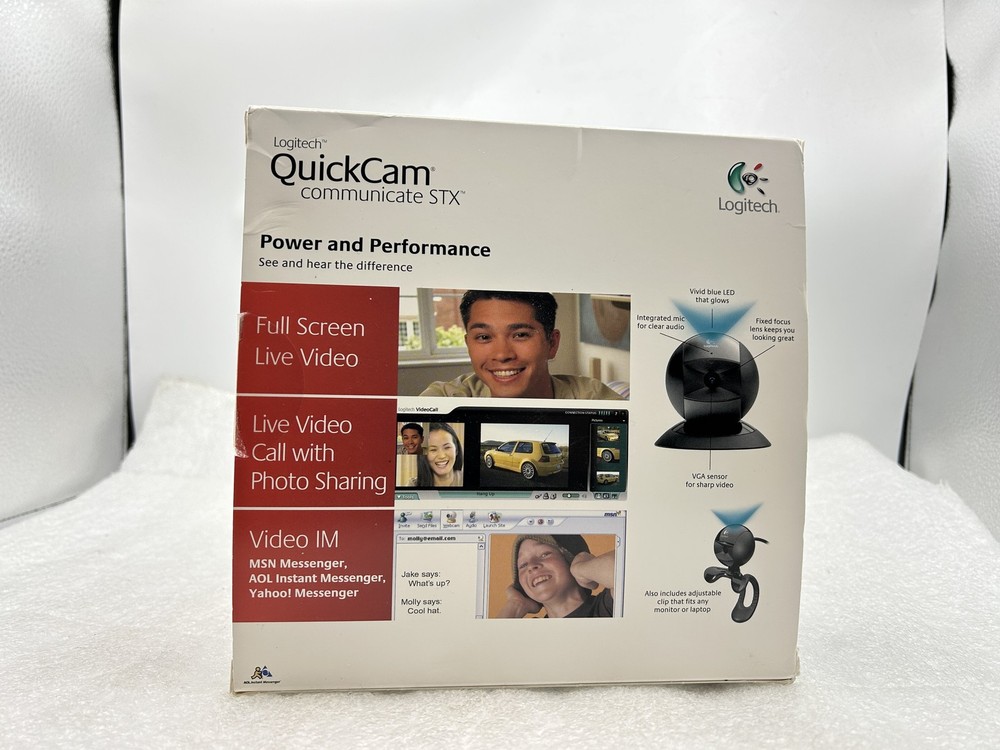 Logitech Quickcam Communicate STX Webcam For PC Computer Virtual School Class