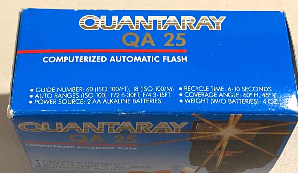 Quantaray QA 25 Computerized Automatic Flash Unit in Box