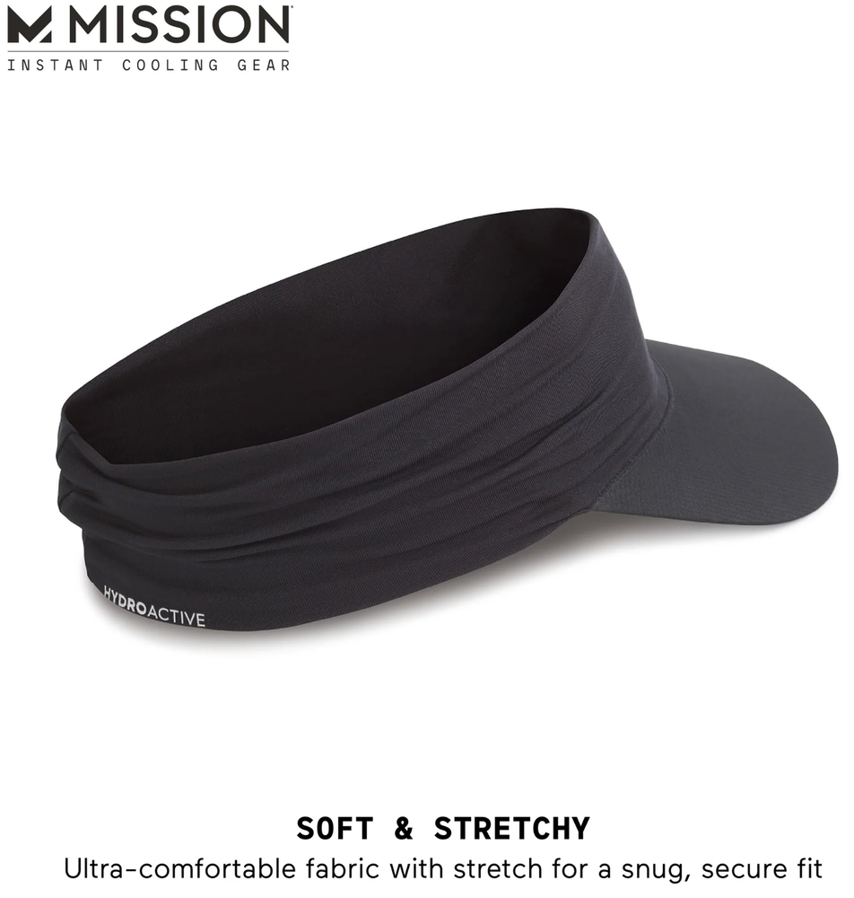 MISSION Cooling Visor Instant Cooling Hat Sun Visor Lightweight Quick Dry-NEW!