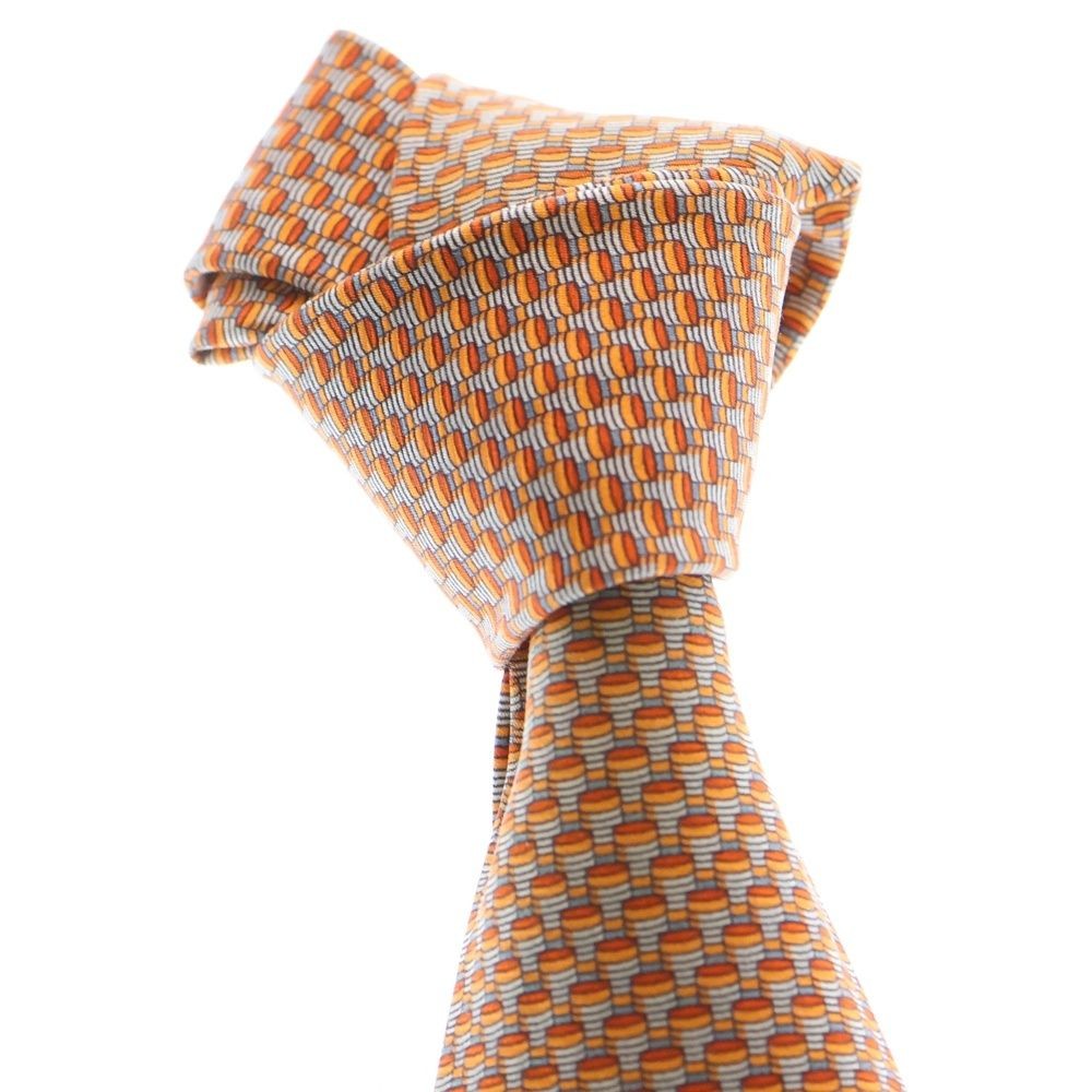 HERMES Silk Allover Tie Red