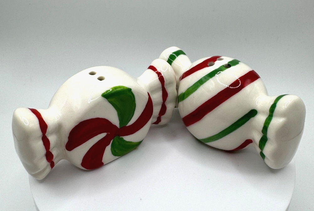 Cracker Barrel Peppermint Candy Mini Salt & Pepper Shakers Christmas 2025