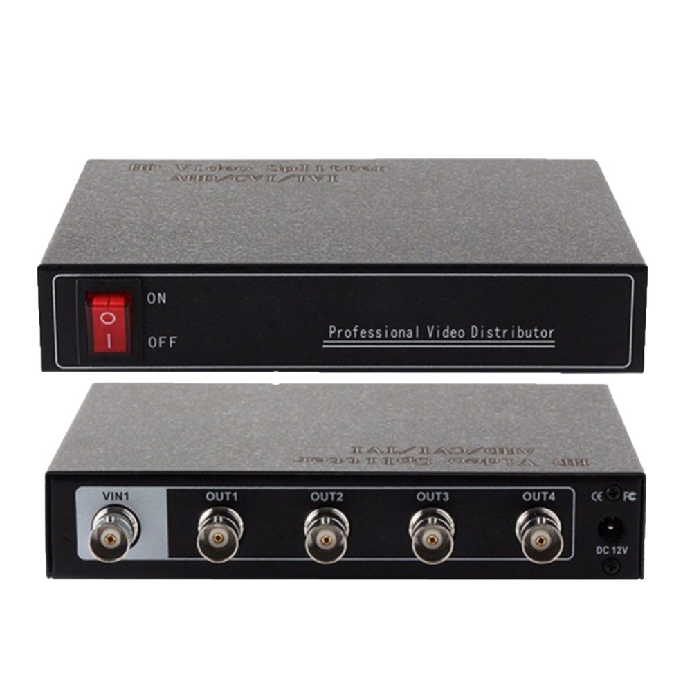 BNC HD 1 Input 4 Output Video Splitter AHD CVI TVI Video Amplifier Distributor
