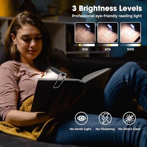 12 Pack Reading Light,Rechargeable Book Light for Reading in Multicolor