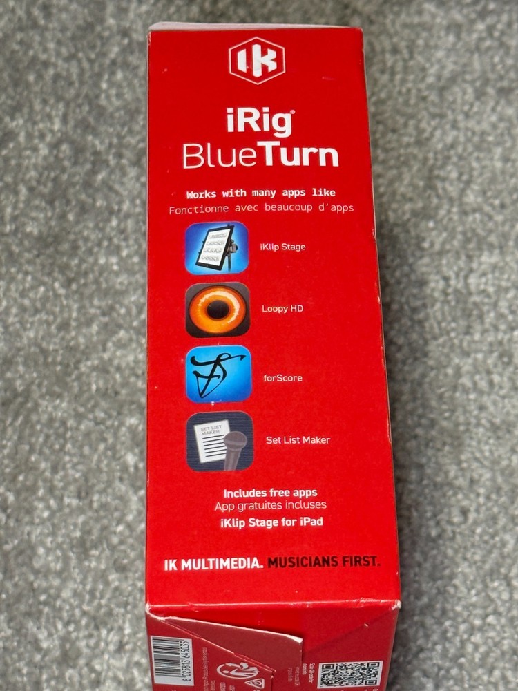 IK Multimedia iRig BlueTurn Bluetooth Page Turner For Iphone, Ipad, Mac, Android