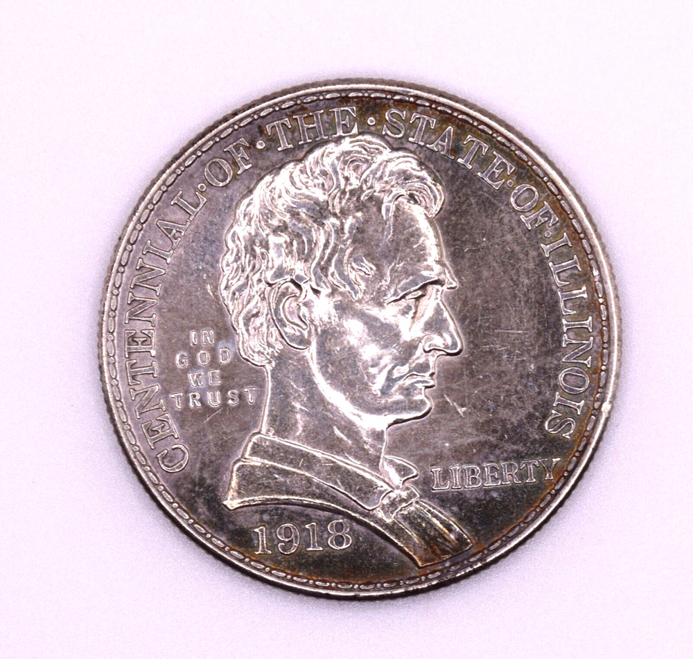 1918 Lincoln Illinois Centennial Commemorative Half Dollar