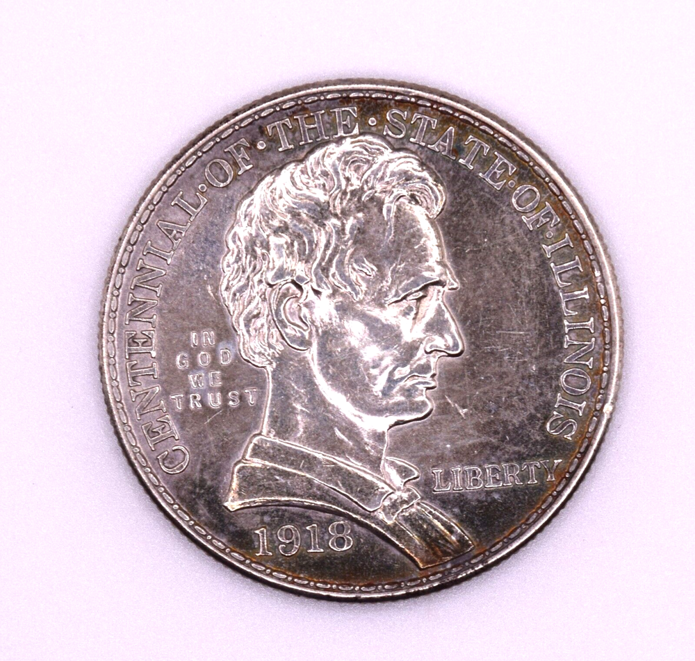 1918 Lincoln Illinois Centennial Commemorative Half Dollar