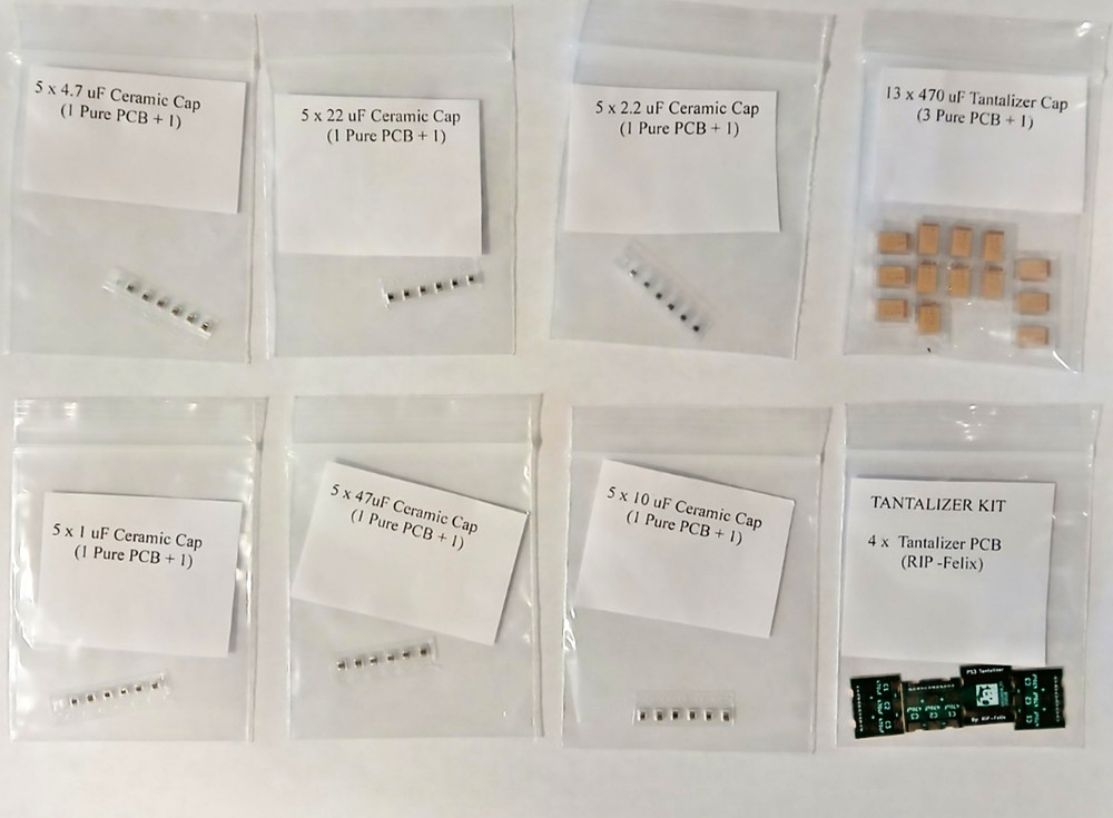 PS3 Tokin Capacitor Replacement (Tantalizers) 4 PACK KIT