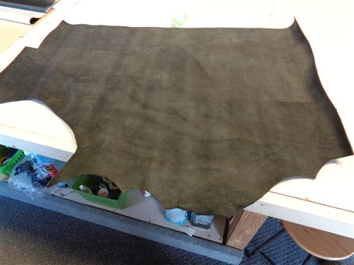 LEATHER HIDE BLACK TEXTURED 55" X 40 1/4"