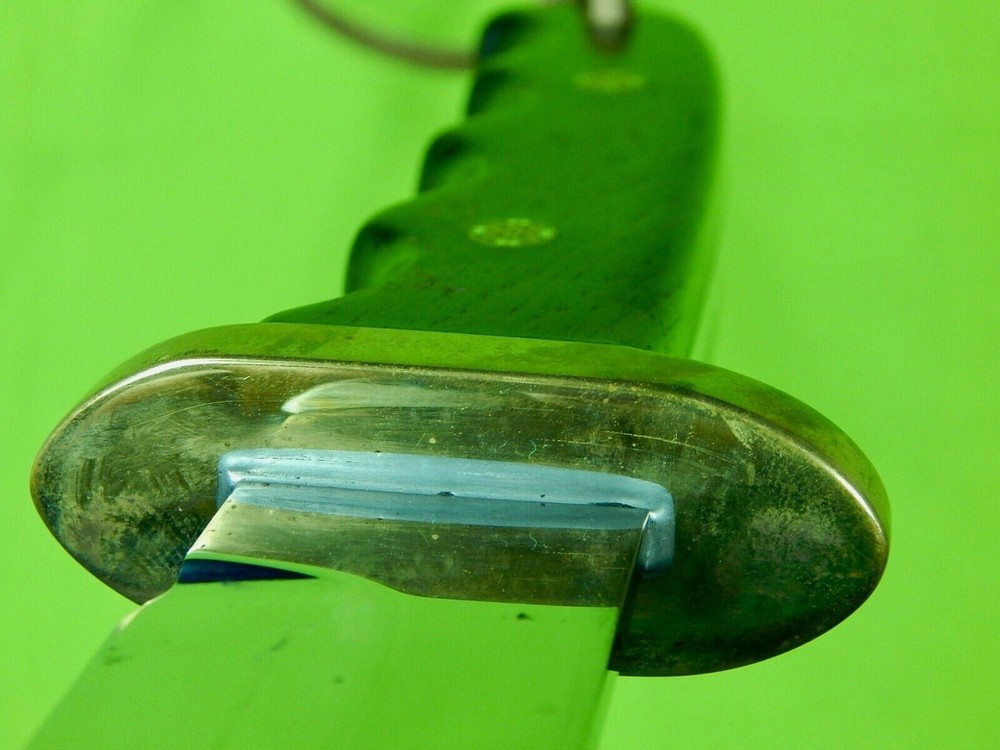 Custom Made Handmade Eberhardt Fighting Knife & Sheath Skull Bead