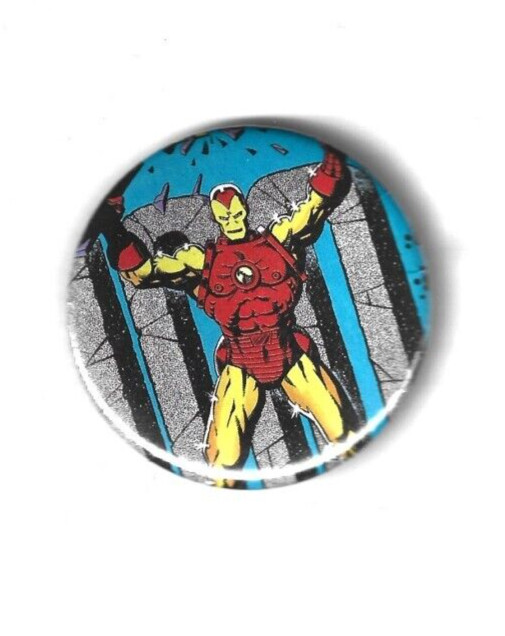 MARVEL IRON MAN 2" Pin Back Comic Button