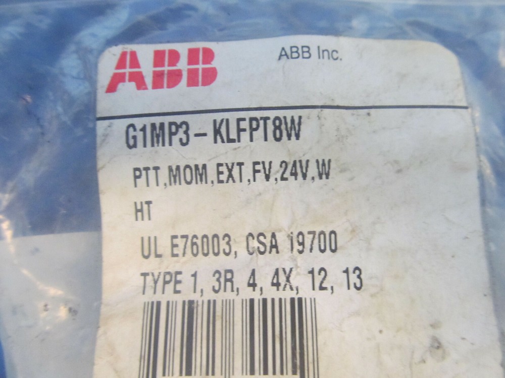 NOS ABB Push Button G1MP3-KLFPT8W
