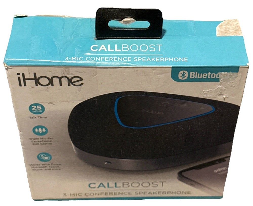 iHome CallBoost Bluetooth Conference Speakerphone Noise Reduction Home Office