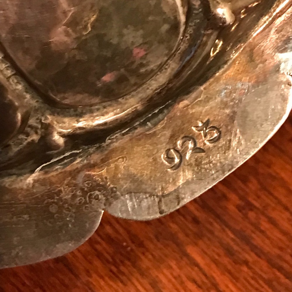 Antique Spanish Colonial Silver Baptismal Font Shell Dish