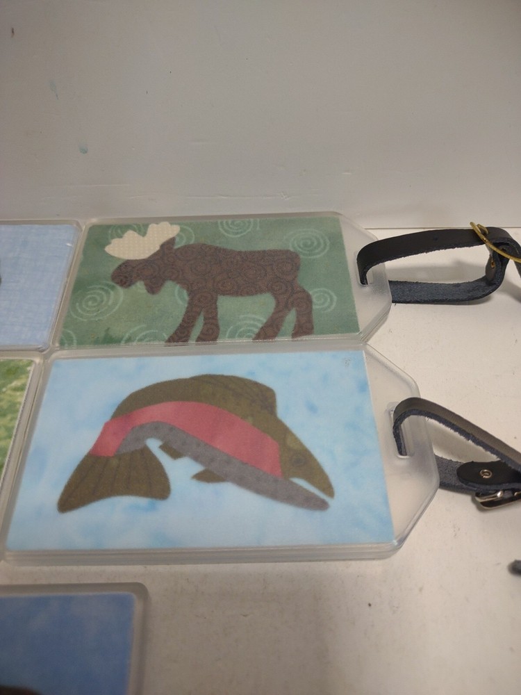 Luggage Tags Wildlife Theme Heavyweight Plastic Leather Strap ID Inserts