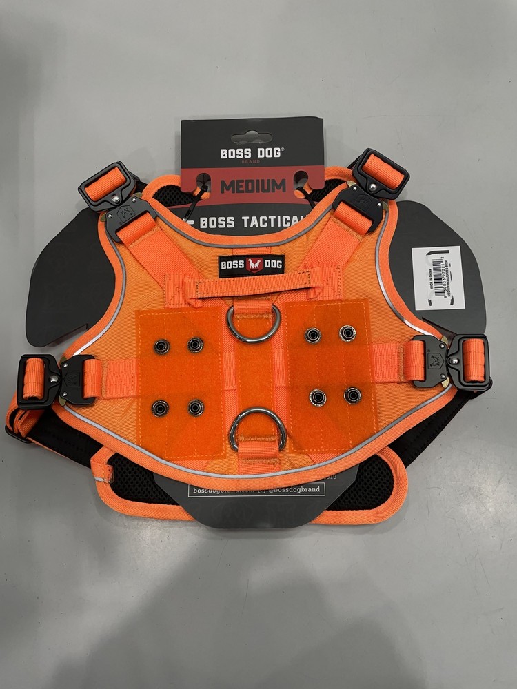 Boss Dog Harness With Boss Clips, Hunter Orange Medium